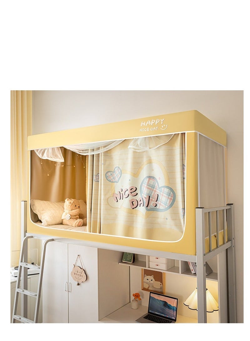 Thickening type Bed Canopy Tents Curtain Blackout Curtain Single Bed Tent Curtain Student Shading Cloth Bed Canopy Mosquito Net Student Sleep Privacy Protection - Image 1