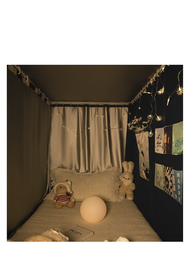 Thickening type Bed Canopy Tents Curtain Blackout Curtain Single Bed Tent Curtain Student Shading Cloth Bed Canopy Mosquito Net Student Sleep Privacy Protection - Image 2
