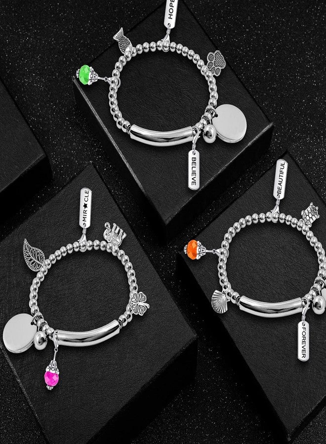 Mtlee 110 Pieces Crystal Dangle Charms Set Glass Drop Dangle Beads Inspiration Word Charms with Lobster Clasp Silver Metal Mixed for Jewelry Making Zipper DIY Crafting - Image 4