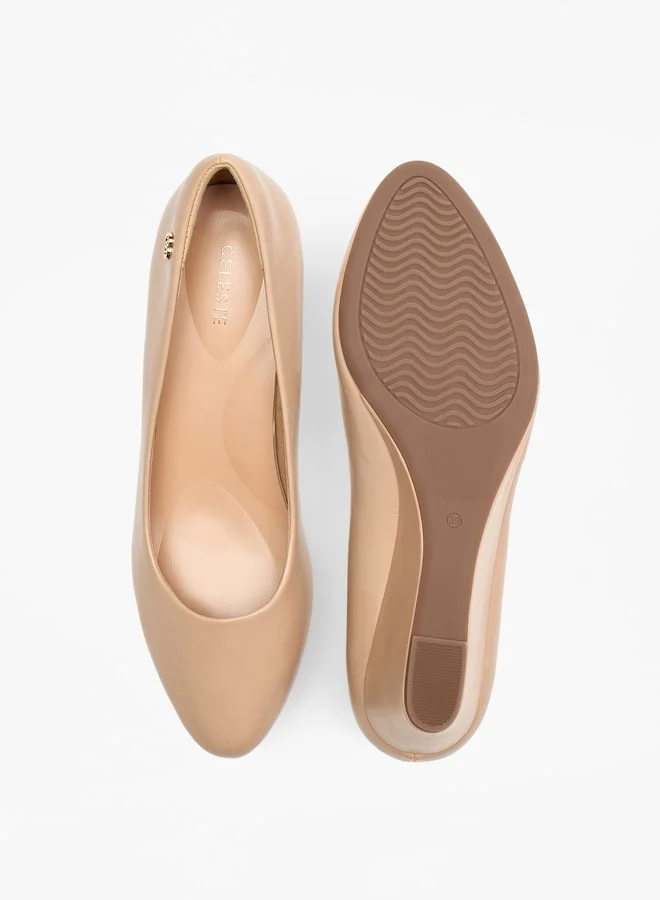 سيليست Women's Solid Slip-On Shoes with Wedge Heels