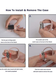 Y&D Compatible for Watch Case Suitable Iwatch 6 Generation 5/ 4/ 3/ 2/ 1 Protective 42mm Color Diamond Silver Type Colorful Square IWatch Cover Frame with Women and Men  - Image 5