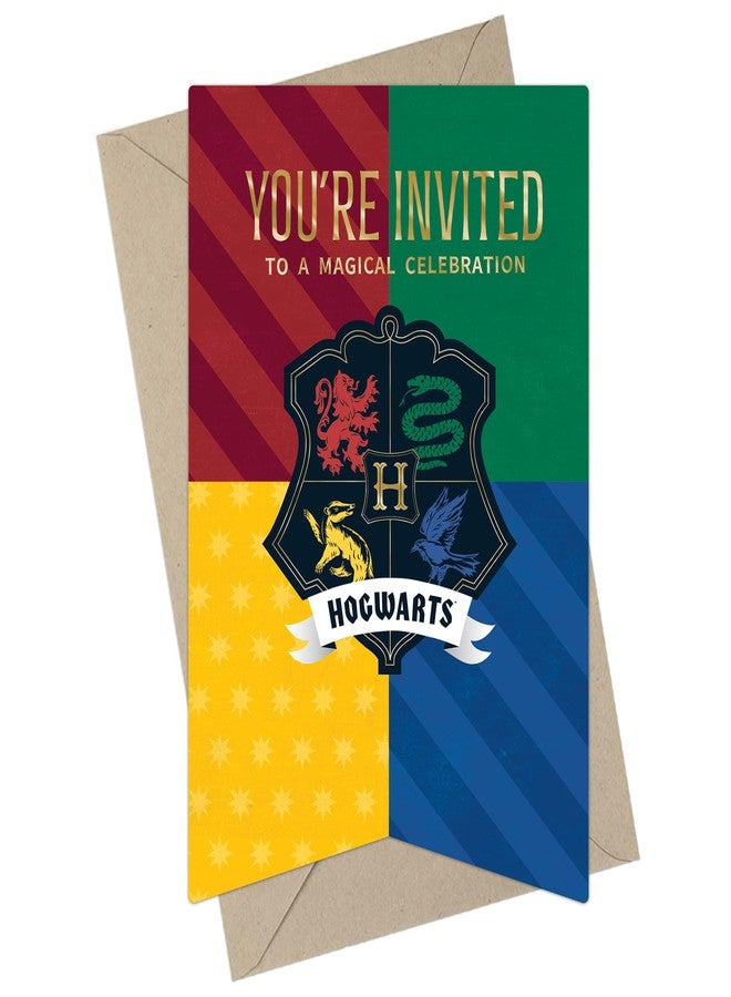 CONQUEST CON*QUEST Harry Potter House Banners Fill-in-the-Blank Magical Celebration Invitation & Envelope Box Set, Includes 20 Blank Invites & 20 Corresponding Envelopes, 4'' x 6'', Officially Licensed - Image 1