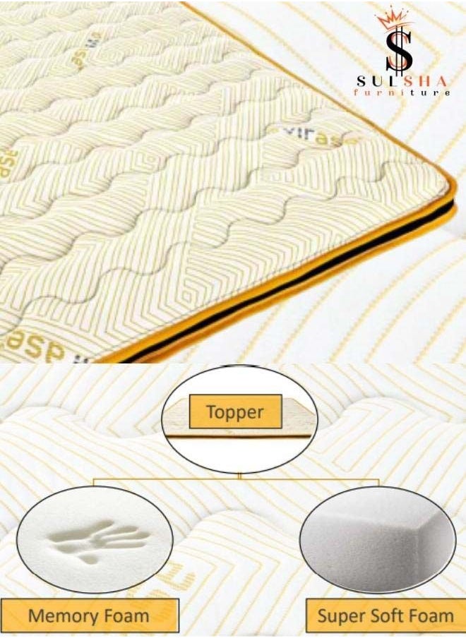 SULSHA - VIRASE Siries Anti-Allergic Premium Quality Super Soft Memory Foam Topper Single Size 100x190x7 Cm - Image 1