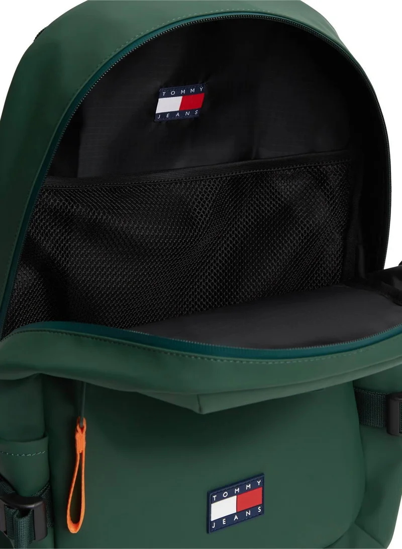 TOMMY JEANS Shadow Pine Rubberised Logo Double Zip Backpack for Men | Best Price UAE