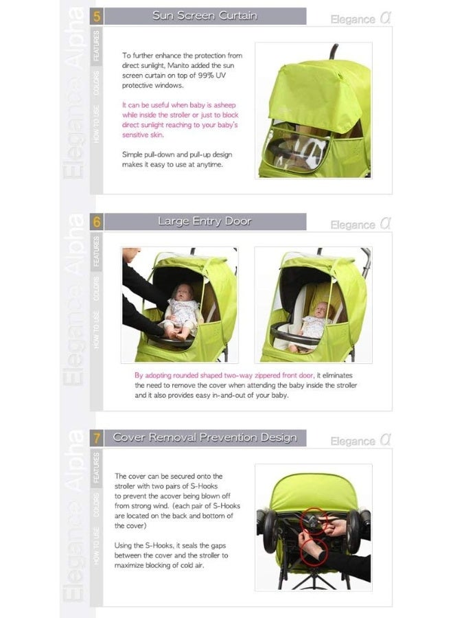 Manito Elegance Alpha Stroller Weather Shield/Rain Cover - Blueâ€¦ - Image 5