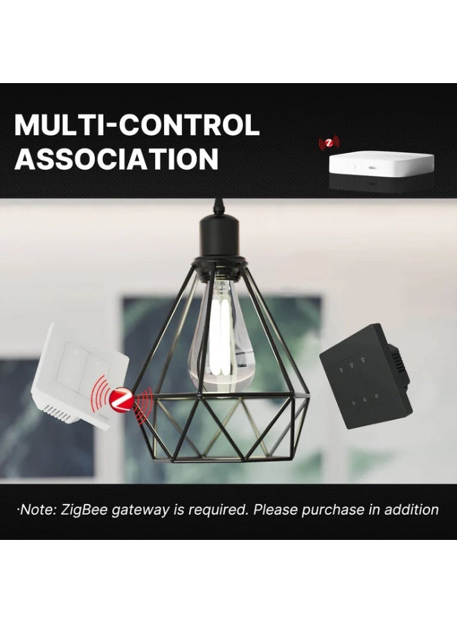 مويس مفتاح تعتيم ذكي MOES Zigbee – 3 أزرار (رمادي) مع زر ضغط دائري | وحدة تحكم ذكيّة لمشاهد الإضاءة، يعمل مع Tuya وSmart Life، ويتطلب Zigbee Hub - Image 4