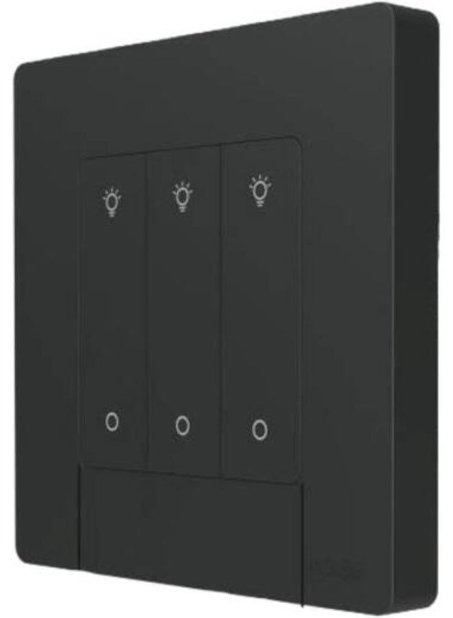 مويس مفتاح تعتيم ذكي MOES Zigbee – 3 أزرار (رمادي) مع زر ضغط دائري | وحدة تحكم ذكيّة لمشاهد الإضاءة، يعمل مع Tuya وSmart Life، ويتطلب Zigbee Hub - Image 1