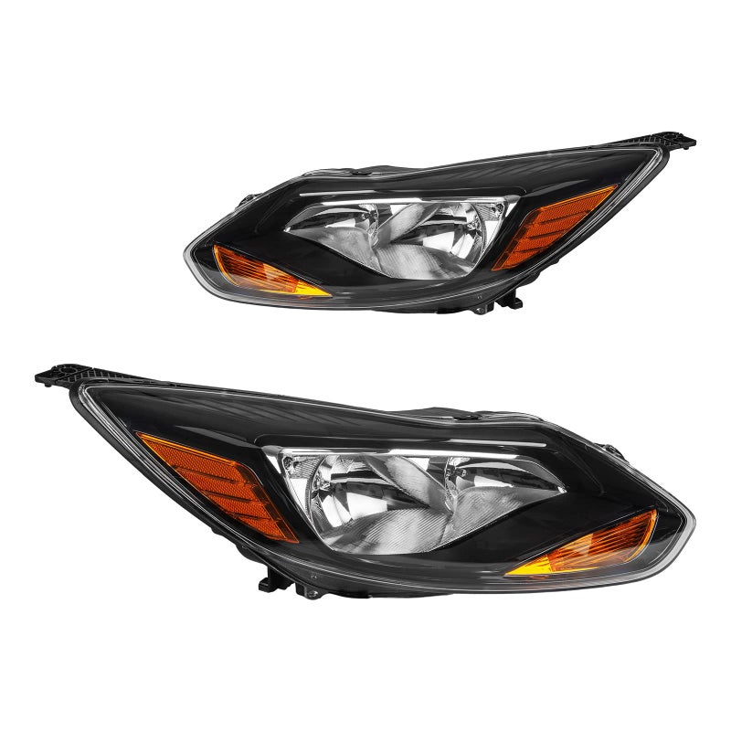 KAX Headlights Assembly Headlight Assembly Compatible with 2012 2013 2014 FORD FOCUS Only Fits Models with Halogen Headlights Driver and Passenger Side