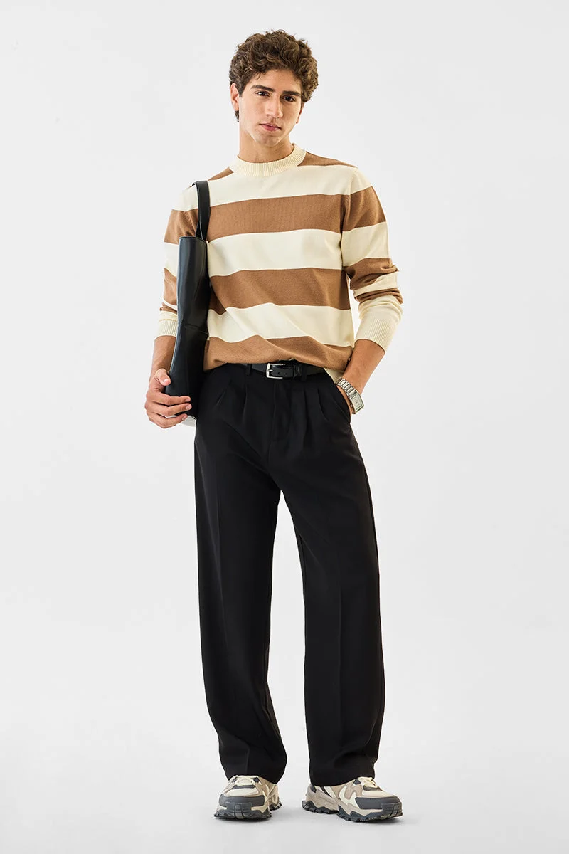 SNITCH Regular Fit Stripes Sweater