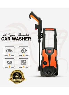 سبايدر غسالة ضغط كهربائية سبايدر 1300 واط 120 بار (كابل 5 متر / خرطوم ضغط عالي 3 متر) للمنزل والحديقة والسيارات ، أحمر / أسود - KPH-2.1 ، ضمان سنتان  - Image 1
