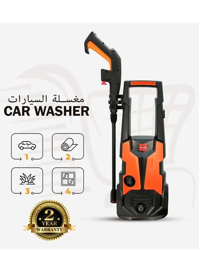 SPIDER Electric High Pressure Car Washer 1300W 120Bar Max with Foam Bottle Hose and Spray Gun for Car Garden Patio Floor Cleaning 220V 60Hz 2 Year Warranty  - Image 1