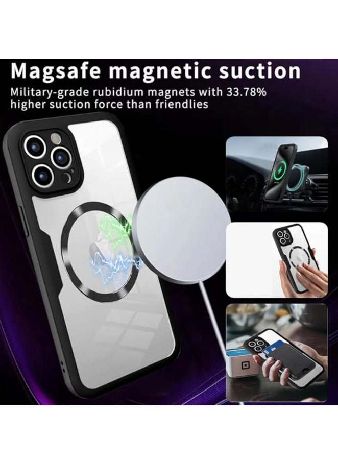 حافظة MagSafe لجهاز iPhone 16 Pro Max/16 Pro/16 Plus/16، حافظة 360 درجة، مزودة بحماية شاشة مدمجة، حافظة مقاومة للصدمات، مناسبة للأنشطة الخارجية، حافظة كاملة، حافظة مغناطيسية