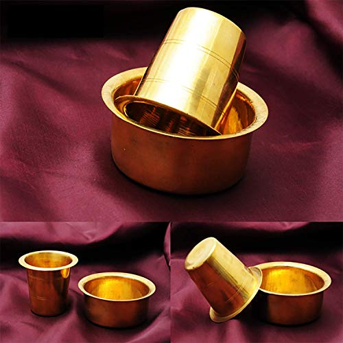 Rolimoli Special South Indian Coffee Brass Filter Handmade Tumbler Cuup Set (Coffee Set of 6) - Image 5