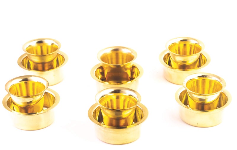 Rolimoli Special South Indian Coffee Brass Filter Handmade Tumbler Cuup Set (Coffee Set of 6) - Image 1