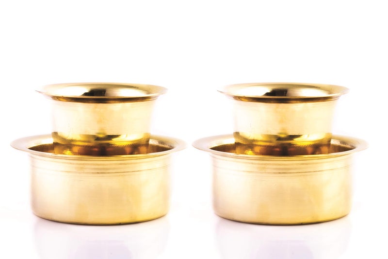 Rolimoli Special South Indian Coffee Brass Filter Handmade Tumbler Cuup Set (Coffee Set of 6) - Image 2