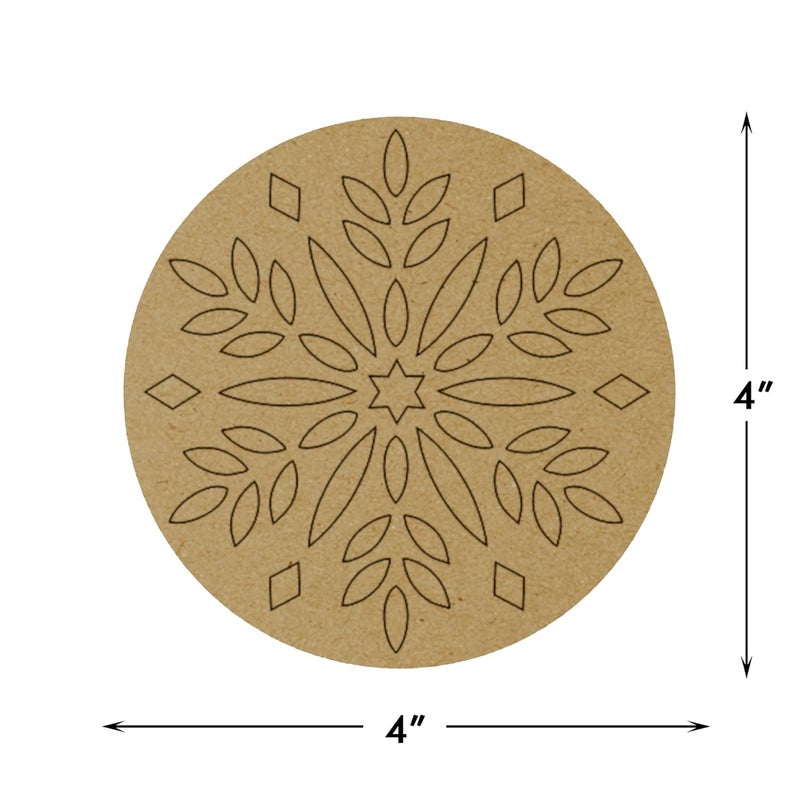 PICRAZEE DIY Engineered Pine MDF Pre-Marked 12 Round Plates Size 4x4 inch and 5.5 mm Thickness– Ideal for Art and Craft, Resin Art, Decoupage, and DIY Projects - Image 4