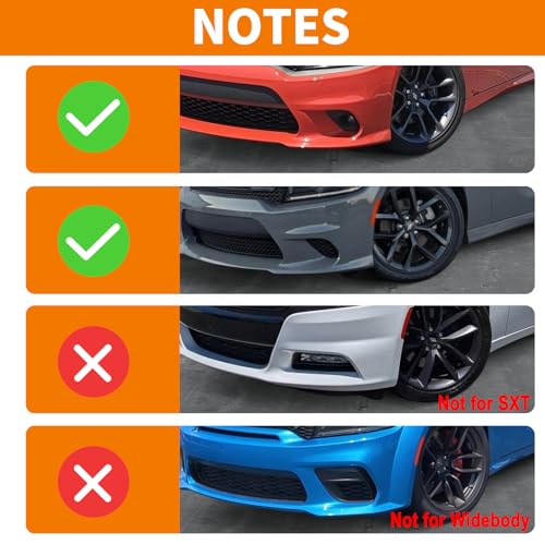 PDKLIN for Charger Front Bumper Lip Splitter Protector Cover Trim for 2015-2023 Dodge Charger Green Exterior Accessories 2pcs, Not for SXT/Widebody - Image 2