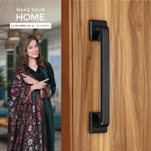 LAPO Cool Door Handles for Main Door | Main Door Handle | Door Handle | Zinc Alloy(10 inches- Pack of 1) Black Finish | 3 Years Warranty, Pull Handle - Image 2