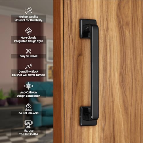LAPO Cool Door Handles for Main Door | Main Door Handle | Door Handle | Zinc Alloy(10 inches- Pack of 1) Black Finish | 3 Years Warranty, Pull Handle - Image 3