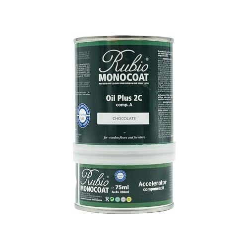 Rubio Monocoat Wood Stain & Finish 175 ft² - White | Oil Plus 2C | Quick-Dry, Eco-Friendly Linseed Wood Oil for Indoor Use, Includes Accelerator (Part B) | Protector | 350 ml - Image 1
