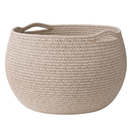 Goodpick Large Toy Storage for Kids Woven Storage Basket for Home Decor Baby Baskets for Baby Shower Diaper Caddy Organizer for Nursery Living Room Jute 157D x 105H - Image 1