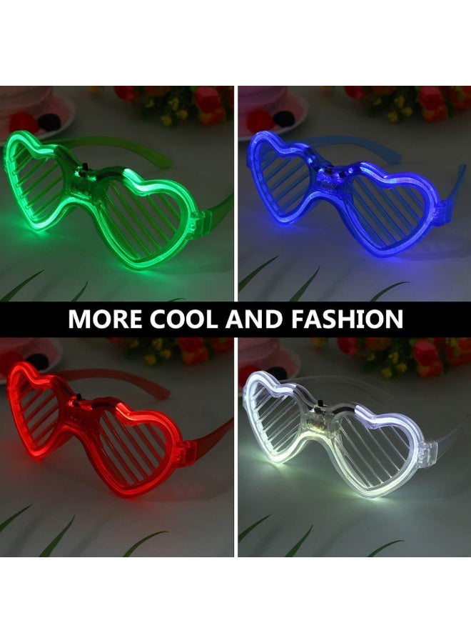 5 PCS LED Light Up Glasses for Kids & Adults, Glow in the Dark Neon Heart Shape Glasses for Party Favors, Birthday & School Events, Wedding, Great Prize for School Contest - Image 3