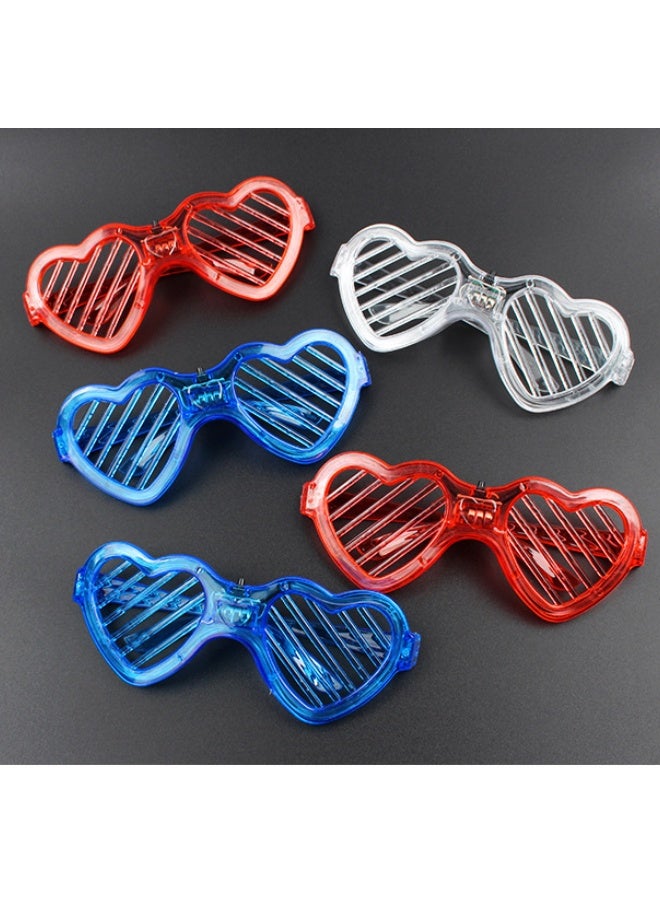 5 PCS LED Light Up Glasses for Kids & Adults, Glow in the Dark Neon Heart Shape Glasses for Party Favors, Birthday & School Events, Wedding, Great Prize for School Contest - Image 4