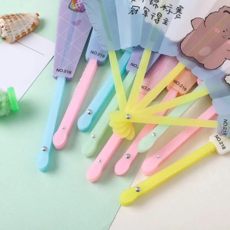 Cute Hand fan Foldable Pack of 6 Plastic Foldable Handheld Fan For Summer Mini Fans for Children and best for Return Gifts for Kids 18  - Image 3