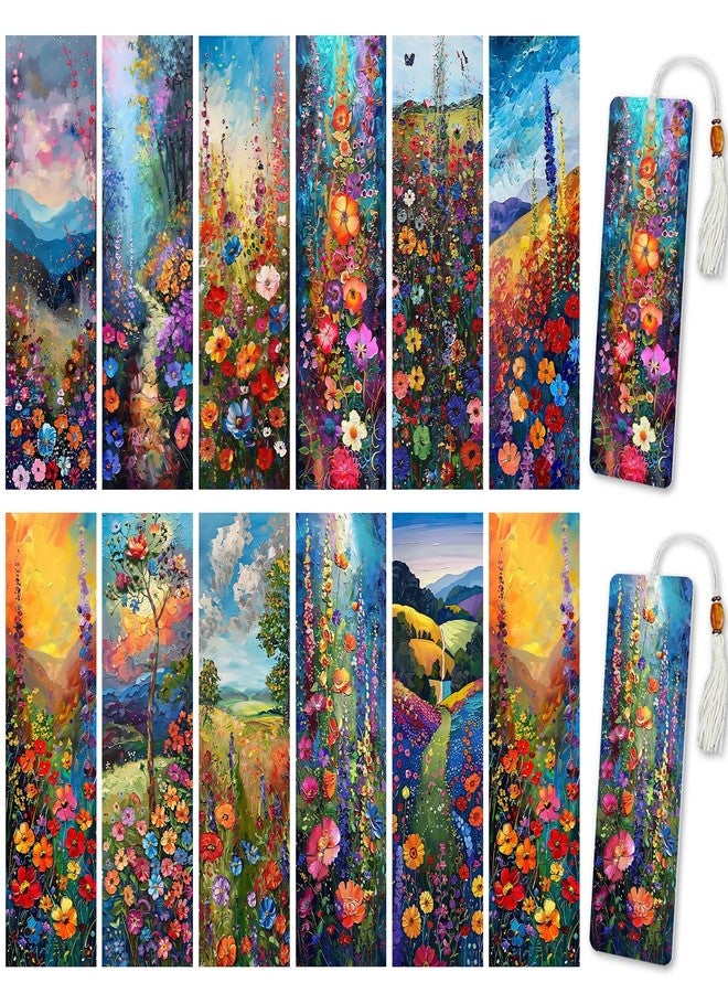 CHNVICK 24PCS UV DTF Bookmark Stickers,Watercolor Flowers Booklover Acrylic Bookmark Blanks Wraps for Bookworm - Image 1