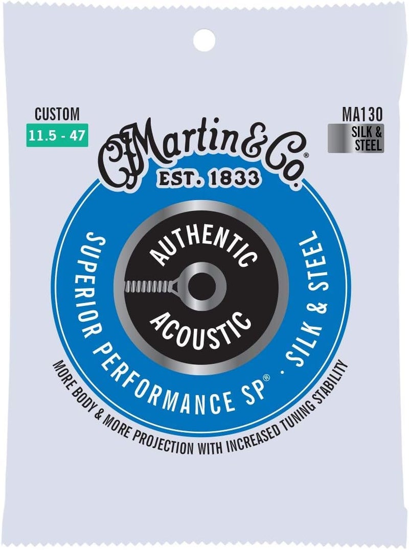 Martin MA130 Authentic Acoustic - SP - Silk & Steel Custom Guitar Strings (11½-47) - Image 1