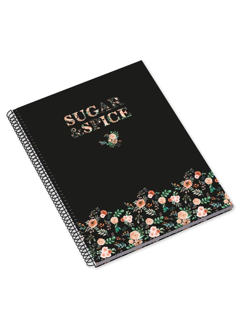 Ambar 1-Piece A4 Size Hard Cover Spiral Notebook Suger And Spice Design Assorted Colours - Image 2