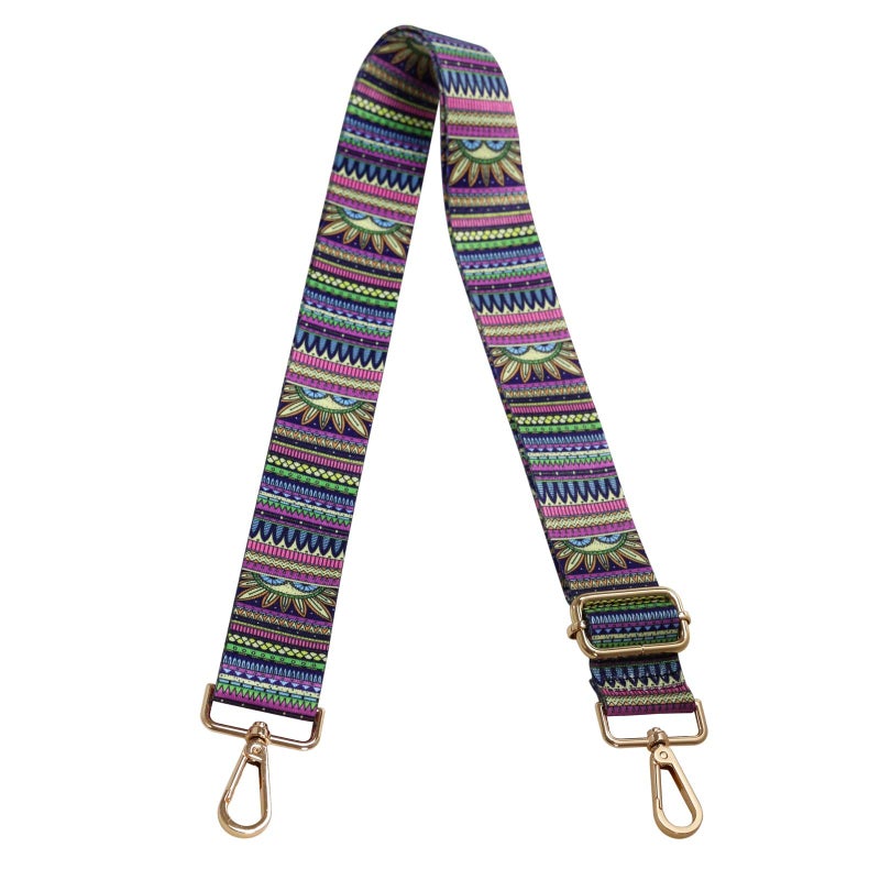 ZANQANO Crossbody Strap for Purses Replacement Adjustable Guitar Multicolor Style Handbag Straps (Boho Multicolor) - Image 1