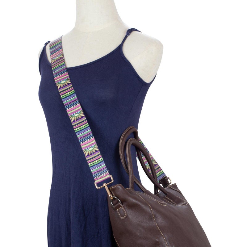 ZANQANO Crossbody Strap for Purses Replacement Adjustable Guitar Multicolor Style Handbag Straps (Boho Multicolor) - Image 2