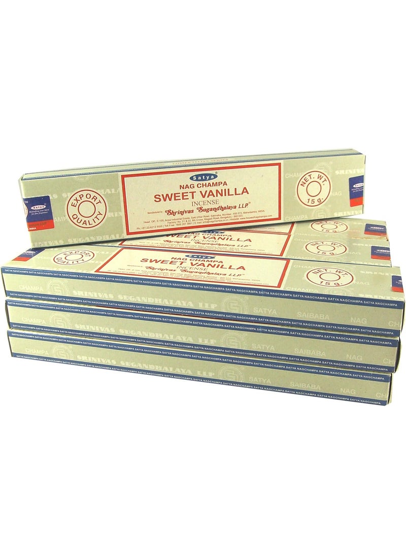 Satya Sweet Vanilla Incense Sticks Value Set  12 Packs of 15 g Approx. 180 Sticks  – Premium Aromatic Agarbatti with Long Lasting Vanilla Fragrance for Meditation, Relaxation, Aromatherapy, Yoga & Home Fragrance – Made in India - Image 3