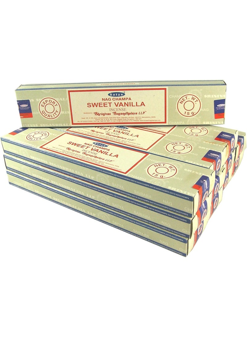 Satya Sweet Vanilla Incense Sticks Value Set  12 Packs of 15 g Approx. 180 Sticks  – Premium Aromatic Agarbatti with Long Lasting Vanilla Fragrance for Meditation, Relaxation, Aromatherapy, Yoga & Home Fragrance – Made in India - Image 4