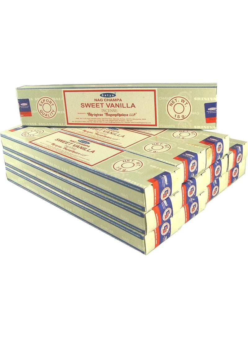 Satya Sweet Vanilla Incense Sticks Value Set  12 Packs of 15 g Approx. 180 Sticks  – Premium Aromatic Agarbatti with Long Lasting Vanilla Fragrance for Meditation, Relaxation, Aromatherapy, Yoga & Home Fragrance – Made in India - Image 2