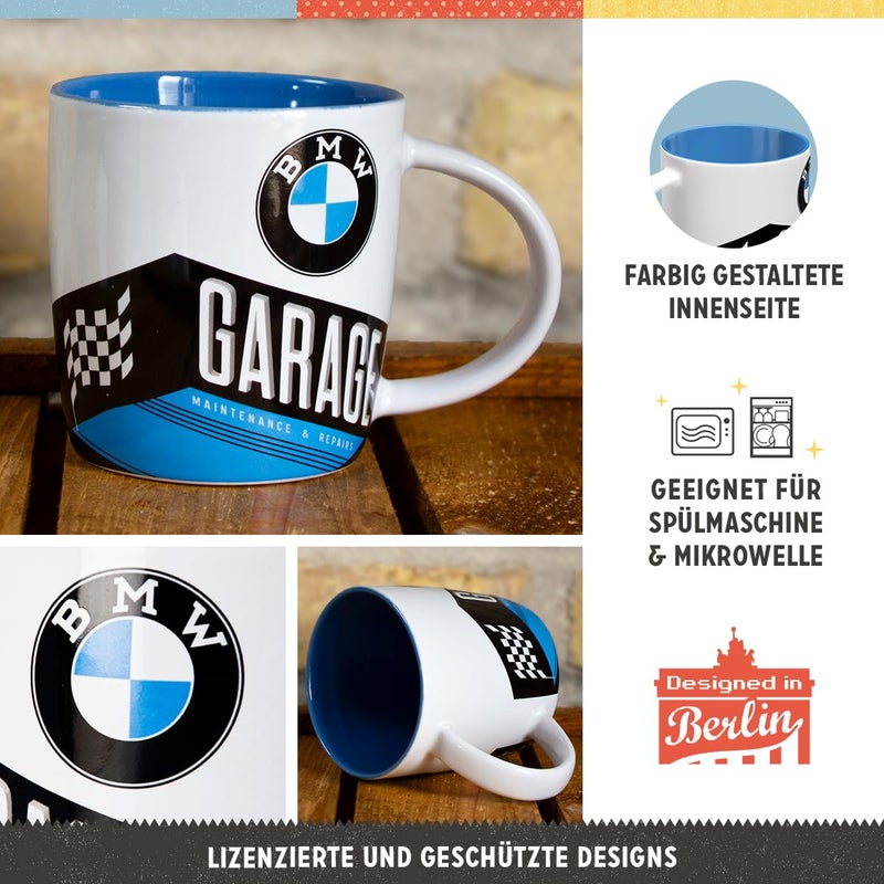 Nostalgic Art Nostalgic-Art Retro Coffee Mug, BMW – Garage – Gift idea for car accessories fans, Large Ceramic Cup, Vintage Design, 11.2 oz - Image 2