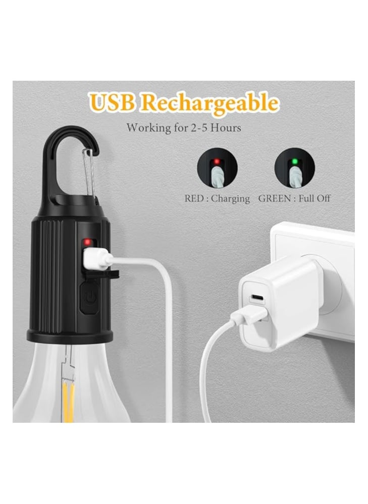 Generic Camping Lamp, LED Portable Tent Lamp, 3 Brightness Levels, Dimmable, Rechargeable Searchlight with Hook, Waterproof Emergency Light for Power Outage, Hiking, Emergency etc. [Pack of 1]  - Image 2