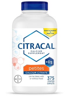 CITRACAL Petites, 400 mg Calcium Citrate, Easily Absorbed and Highly Soluble with 12.5 mcg 375 Counts 