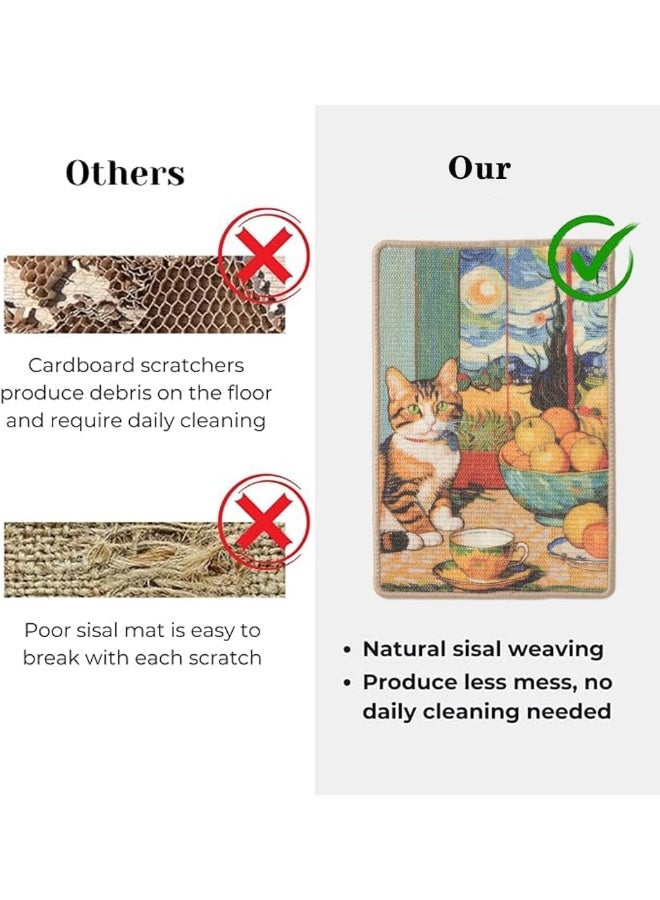 NeoStyle Sisal Cat Scratcher Mat with Adhesive Hook Loop Tape - Image 4