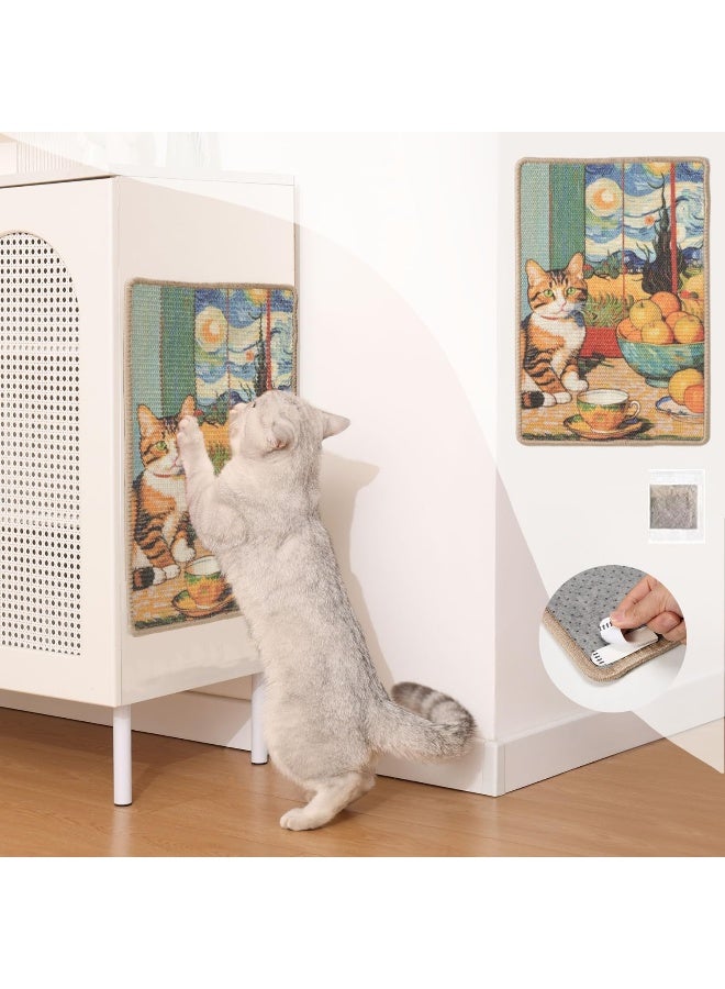 NeoStyle Sisal Cat Scratcher Mat with Adhesive Hook Loop Tape - Image 1