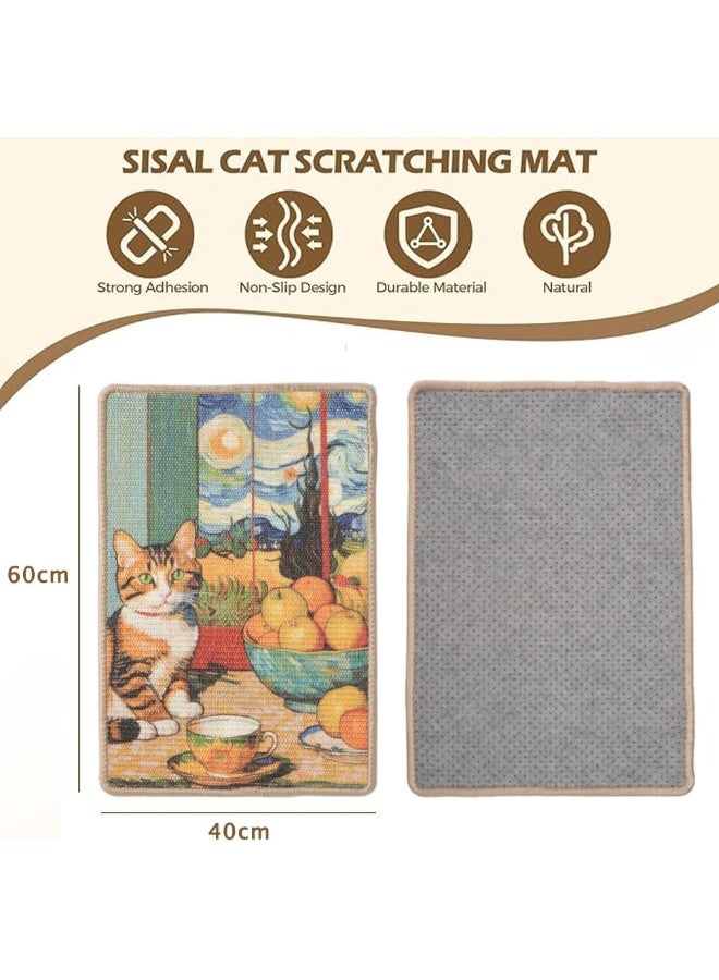 NeoStyle Sisal Cat Scratcher Mat with Adhesive Hook Loop Tape - Image 3