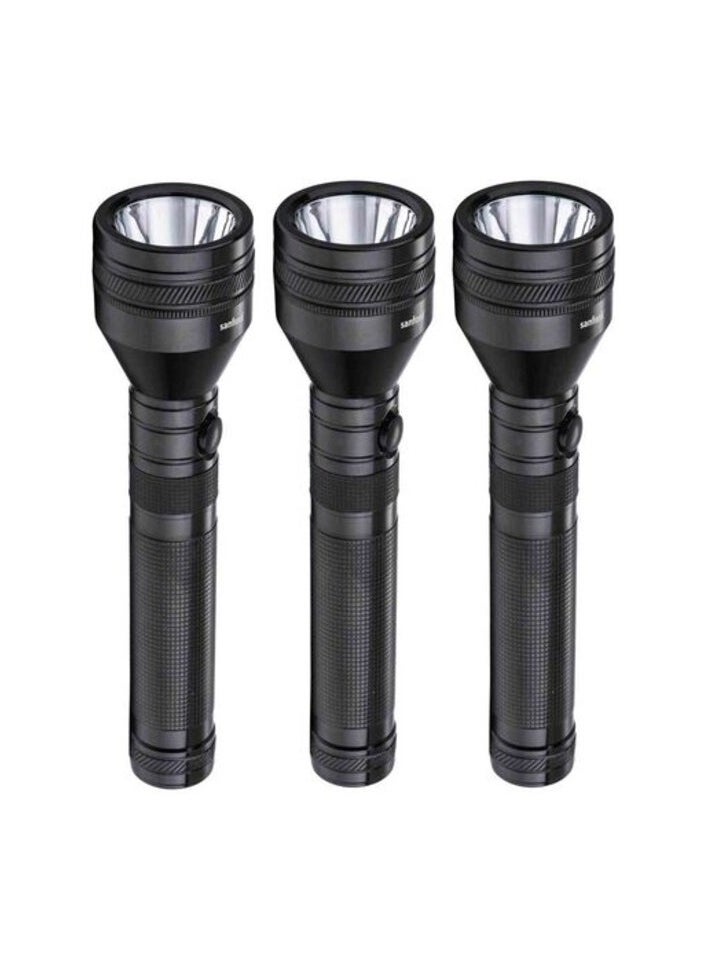 Sanford Sanford Rechargeable 2SC Flashlight Black 3 PCS 