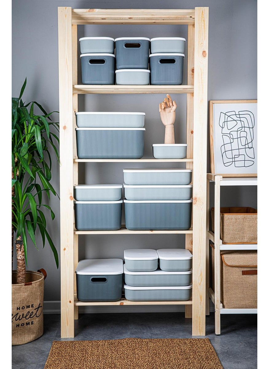 Mowo Home - Trove 6 Pieces 13.4 Lt (Grey) Organizer Box with Lid, Decorative Storage Box - Image 1