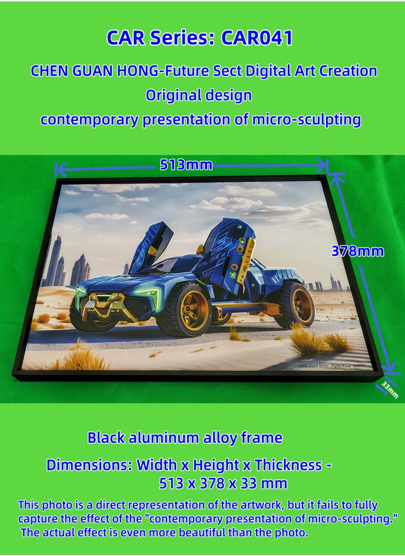 Generic - Painting - "CAR 041" by CHEN GUAN HONG: Future Sect Digital Art Creation, Sci-Fi Modern Artistic Design, Contemporary Presentation of Micro-Sculpting. This work is currently available exclusively on Platform "Noon";The following themes are related to the works: Artwork,Decorative Painting ,Modern Artwork,Abstract Paintings,Wall Art ,Interior Decoration,Home Decor,Classic Decor,Custom Painting,Office design,Commercial design,Model home design,Clubhouse interior design,Furniture design,Landscape design,Architecture design,Soft decoration,Molding,Villa design,Decorating,Interior Design,Residential Interior Design,Commercial Decorating,Budget-Friendly Decor Ideas,Modern Home Decor Trends,Vintage Decor Inspirations,Small Space Solutions,City-Specific Interior Designers,Tips for Maximizing Small Living Spaces,Latest Trends in Home Decor for 2025. - Image 1