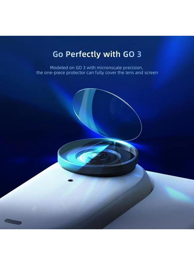 SJet - Silicone Protective Case Screen Protector for Insta360 GO3S GO 3S GO3 GO 3  Soft Rubber Bag Cover Protection LCD Lens Glass Anti-Scratch Screen Protective Cap Guard (black) - Image 1