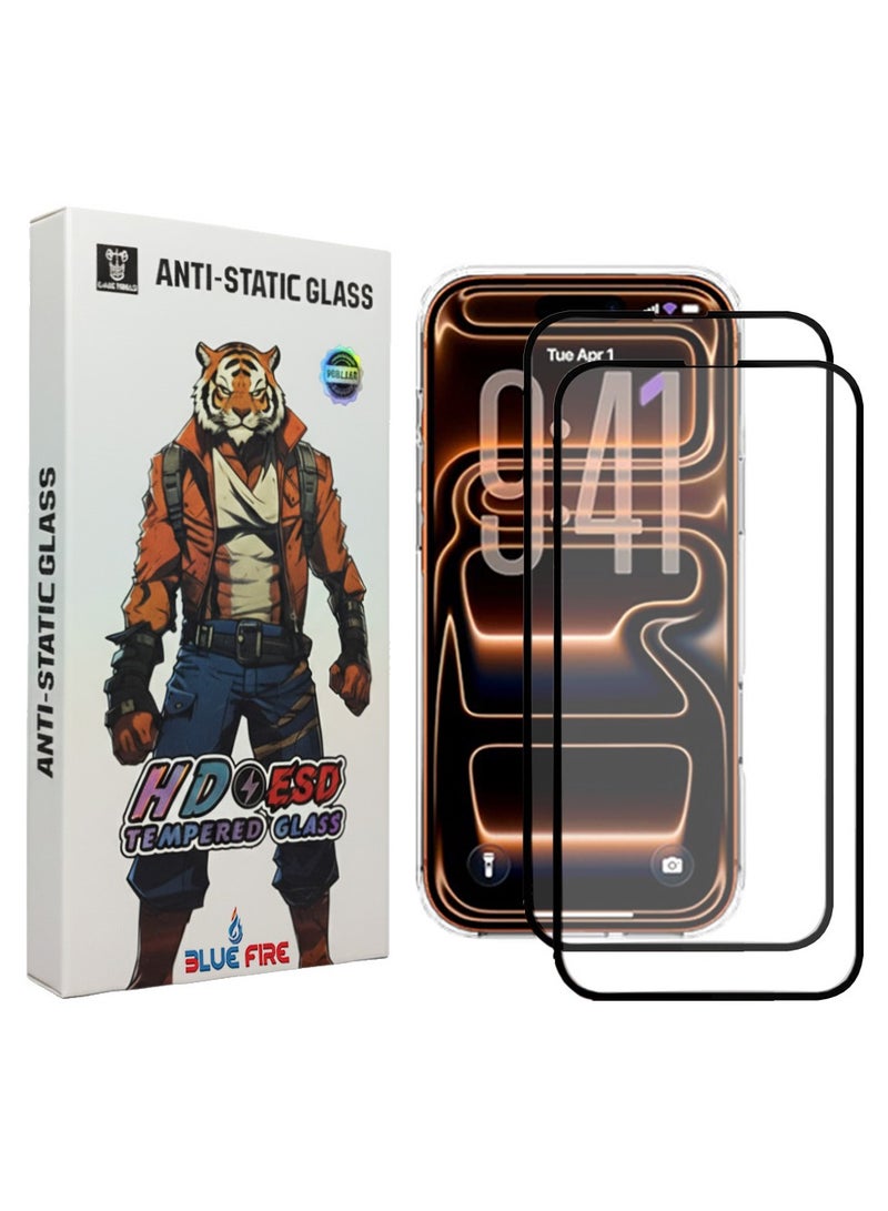 BlueFire [2-Pack]  iPhone 17 Pro Screen Protector , 9H Military-Grade Tempered Glass, 8K Ultra HD Clear, Anti-Fingerprint, Anti-Static, Bubble-Free Installation Kit, Shockproof & Scratch Resistant - Image 1