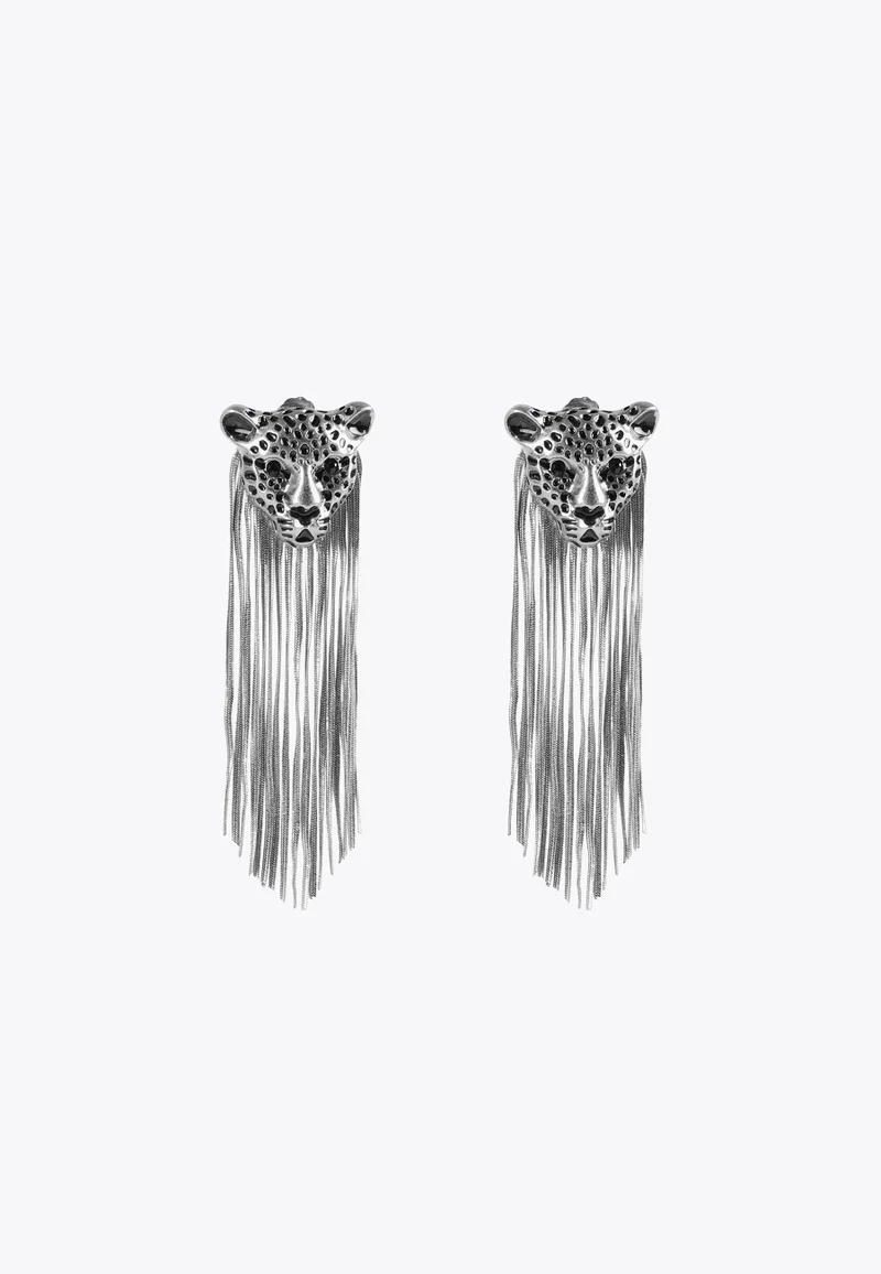 Lola Casademunt Leopard earrings with fringing 0M3 U