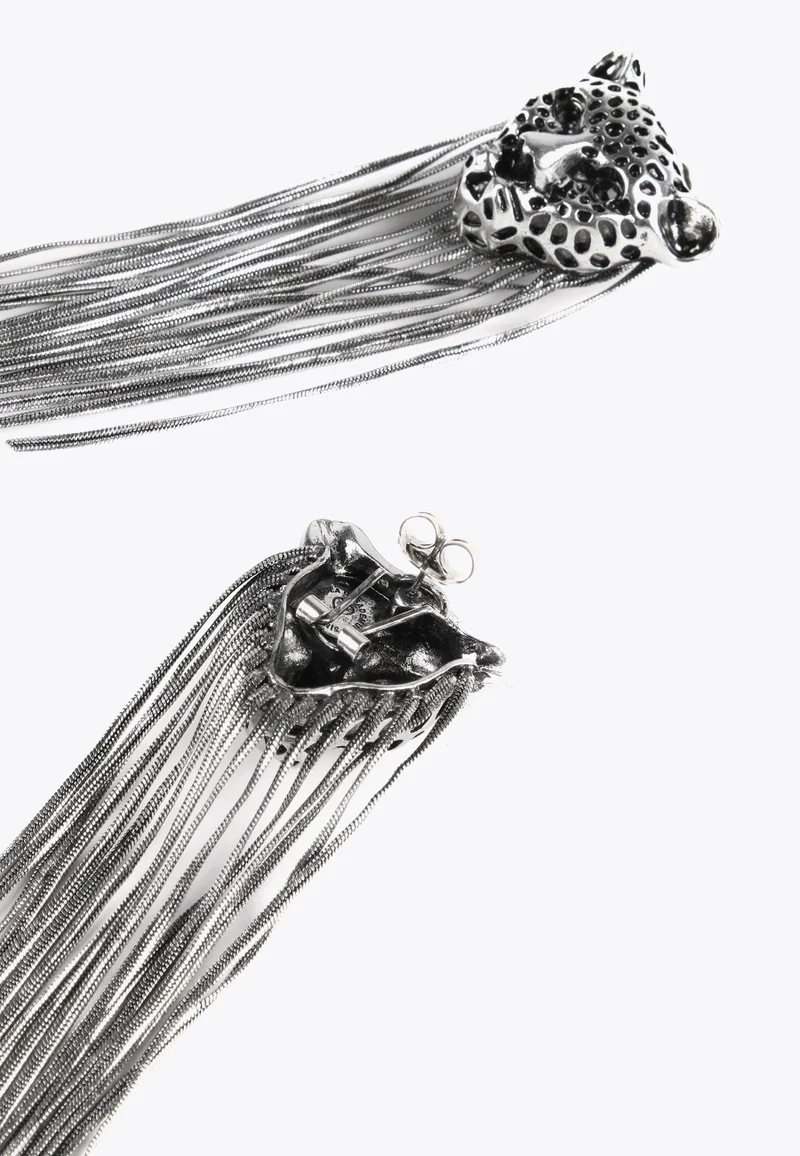 Lola Casademunt Leopard earrings with fringing 0M3 U