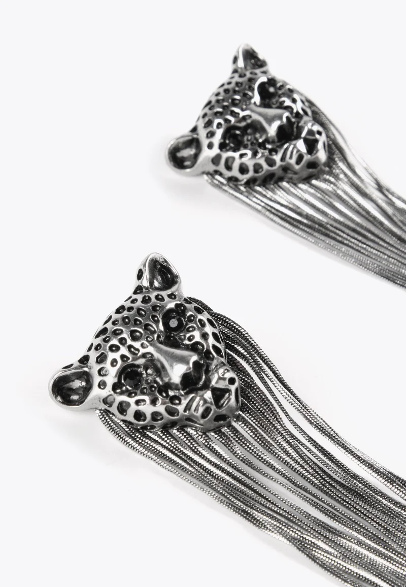 Lola Casademunt Leopard earrings with fringing 0M3 U